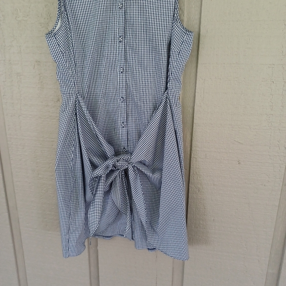 Cinq A Sept Gaby Gingham Mini Dress 12 Women Preppy Cotton Blend Button Tie - Picture 3 of 12